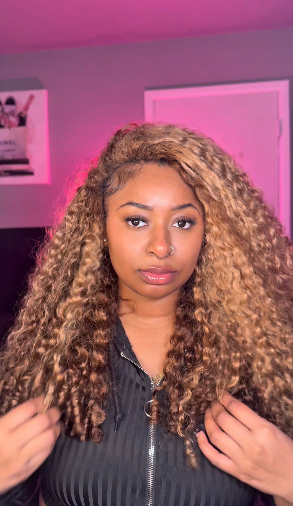 OQ Hair 24” Burmese Curly Highlight Wig | 4/27 | 250% Density