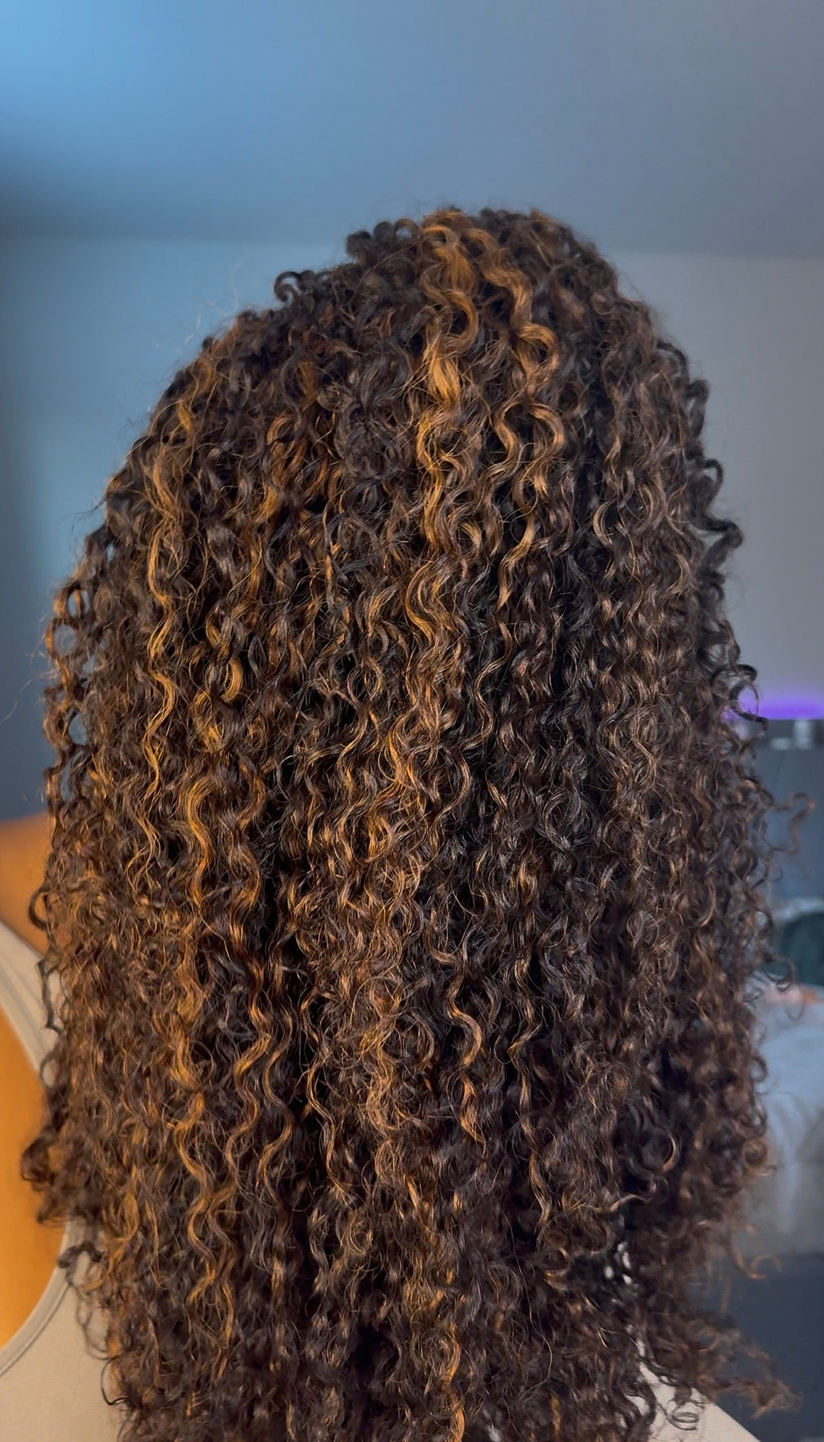 QVR Hair 18” 1B/30 Twist Curly Half Wig