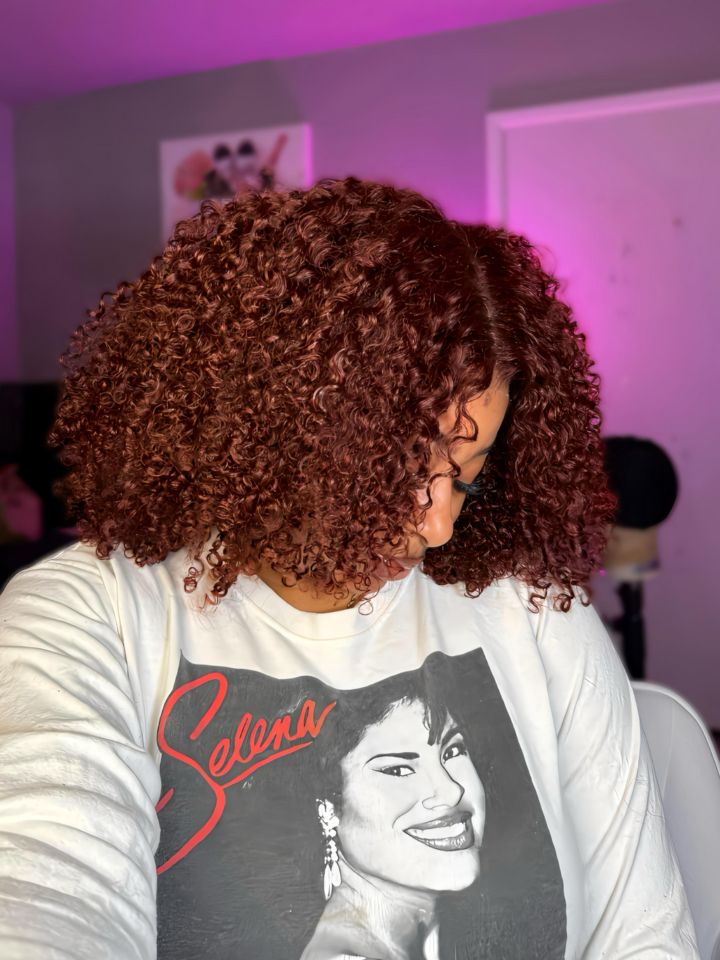 Custom Auburn Curly Lace Front Wig | 14”–16” Bob
