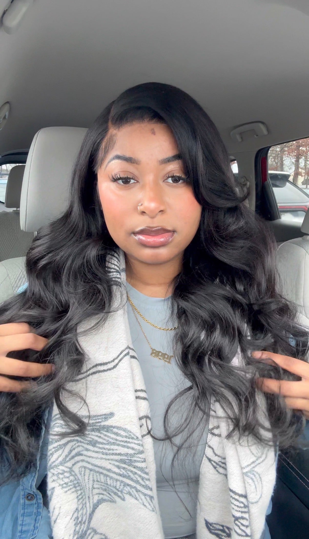 Sunber 24” Body Wave Glueless Lace Front Wig | Natural Black