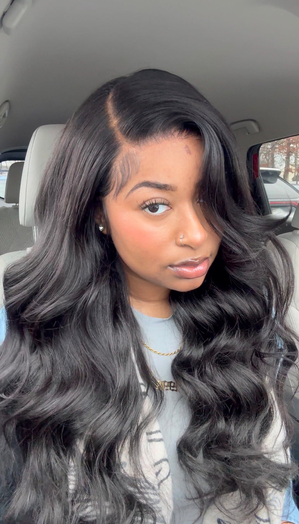 Sunber 24” Body Wave Glueless Lace Front Wig | Natural Black