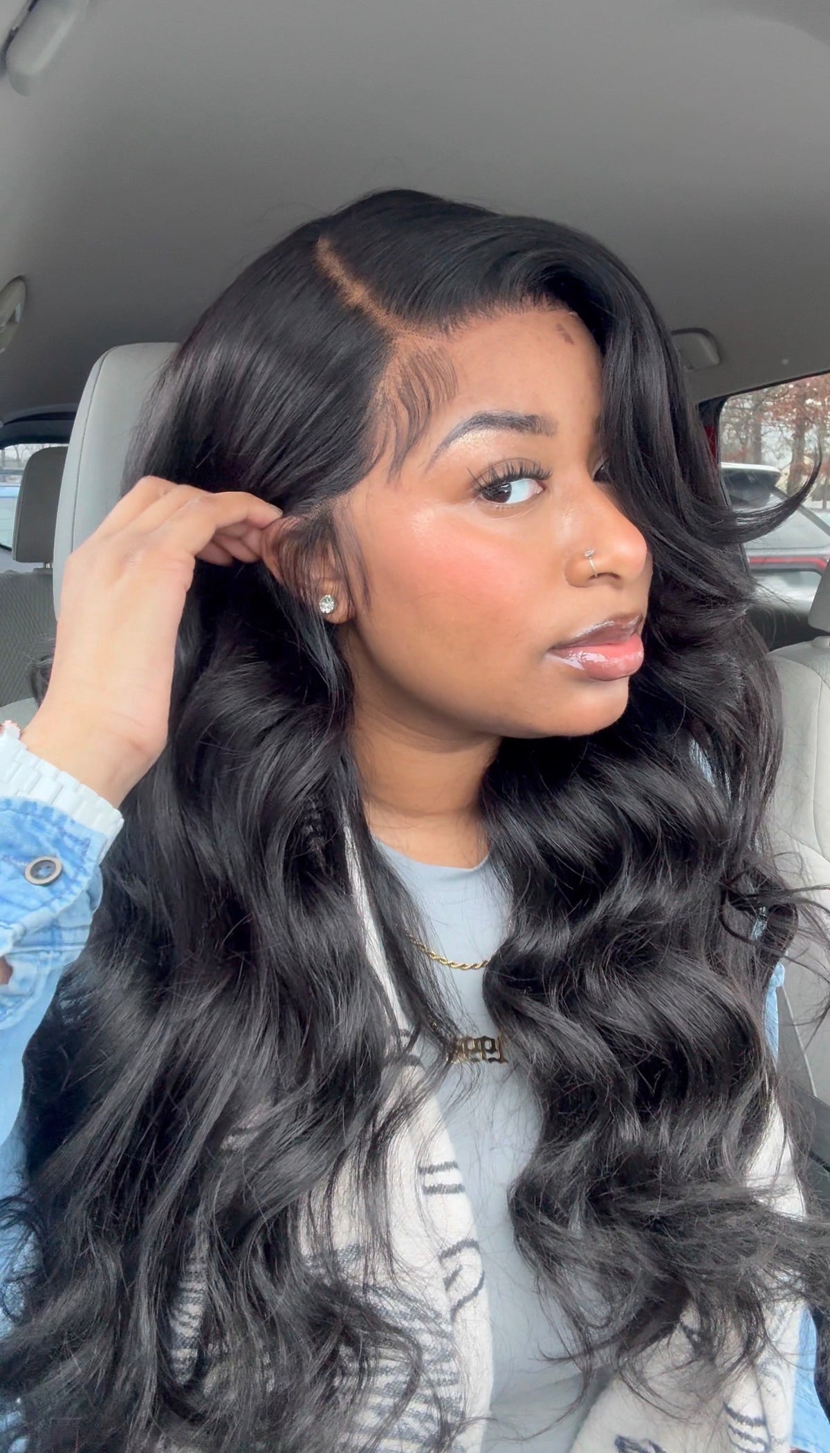 Sunber 24” Body Wave Glueless Lace Front Wig | Natural Black