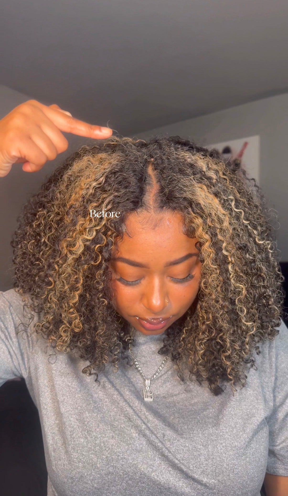 QVR 20” Highlight #1B/30 Kinky Curly V-Part Wig – Beginner Friendly | Luxe Rewear