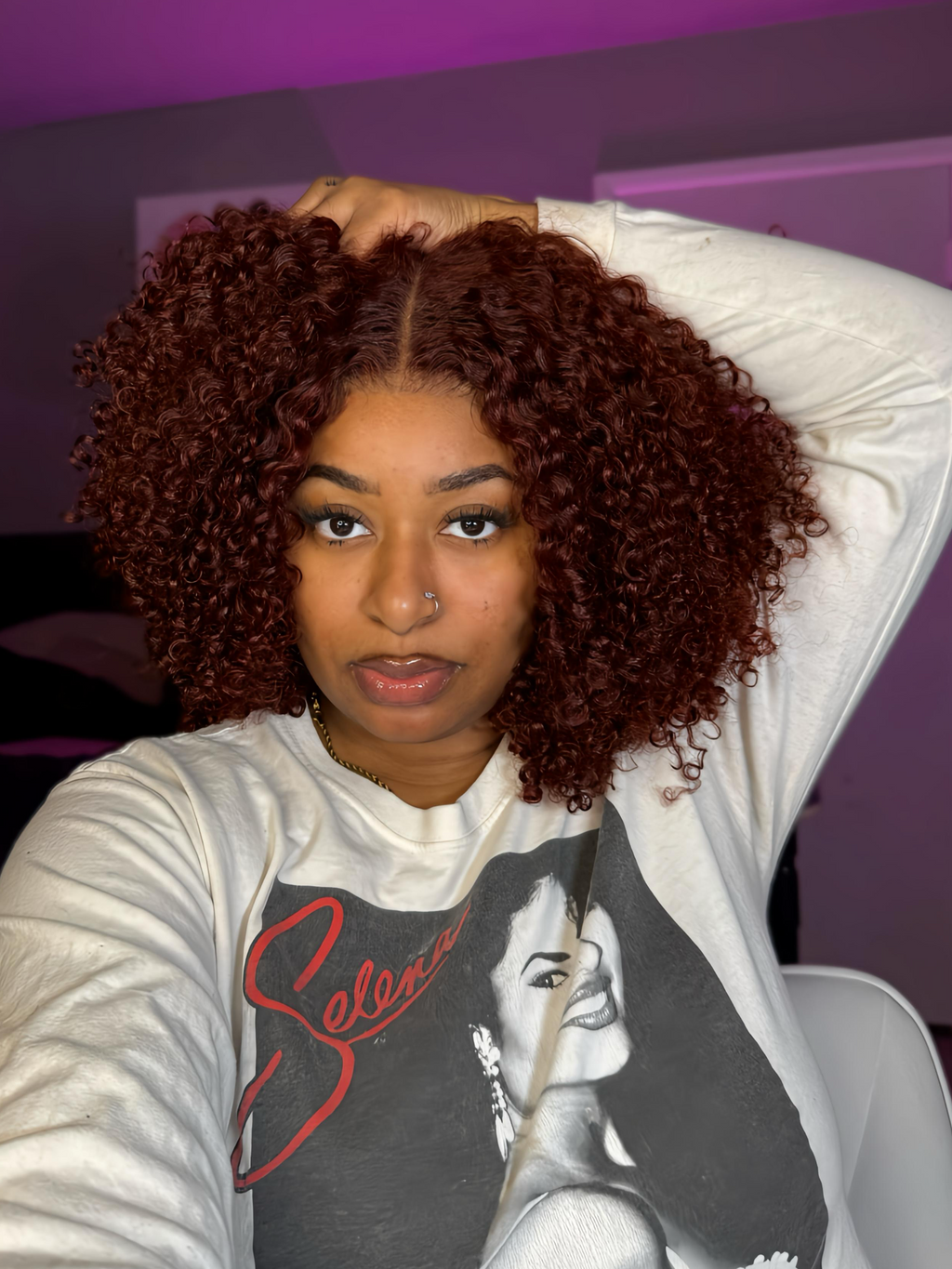 Custom Auburn Curly Lace Front Wig | 14”–16” Bob