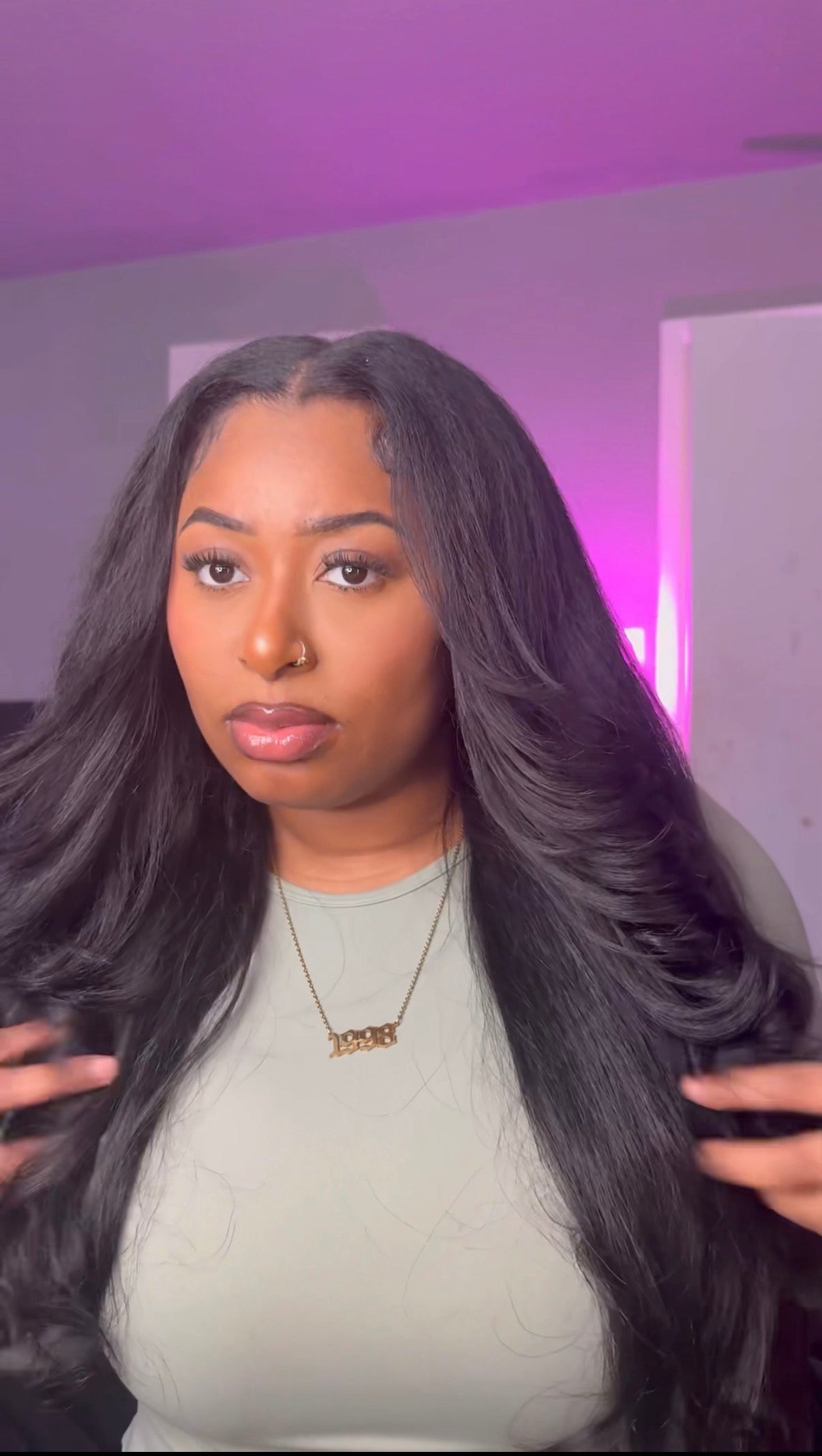 UNice 250% Density Kinky Straight V-Part Wig 24”