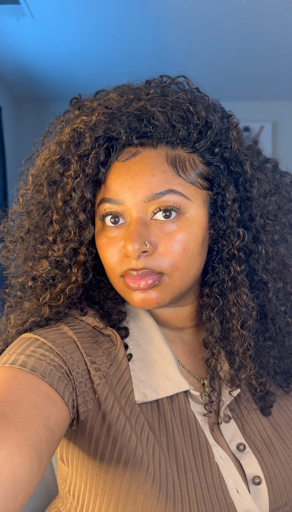 QVR Hair 18” 1B/30 Twist Curly Half Wig
