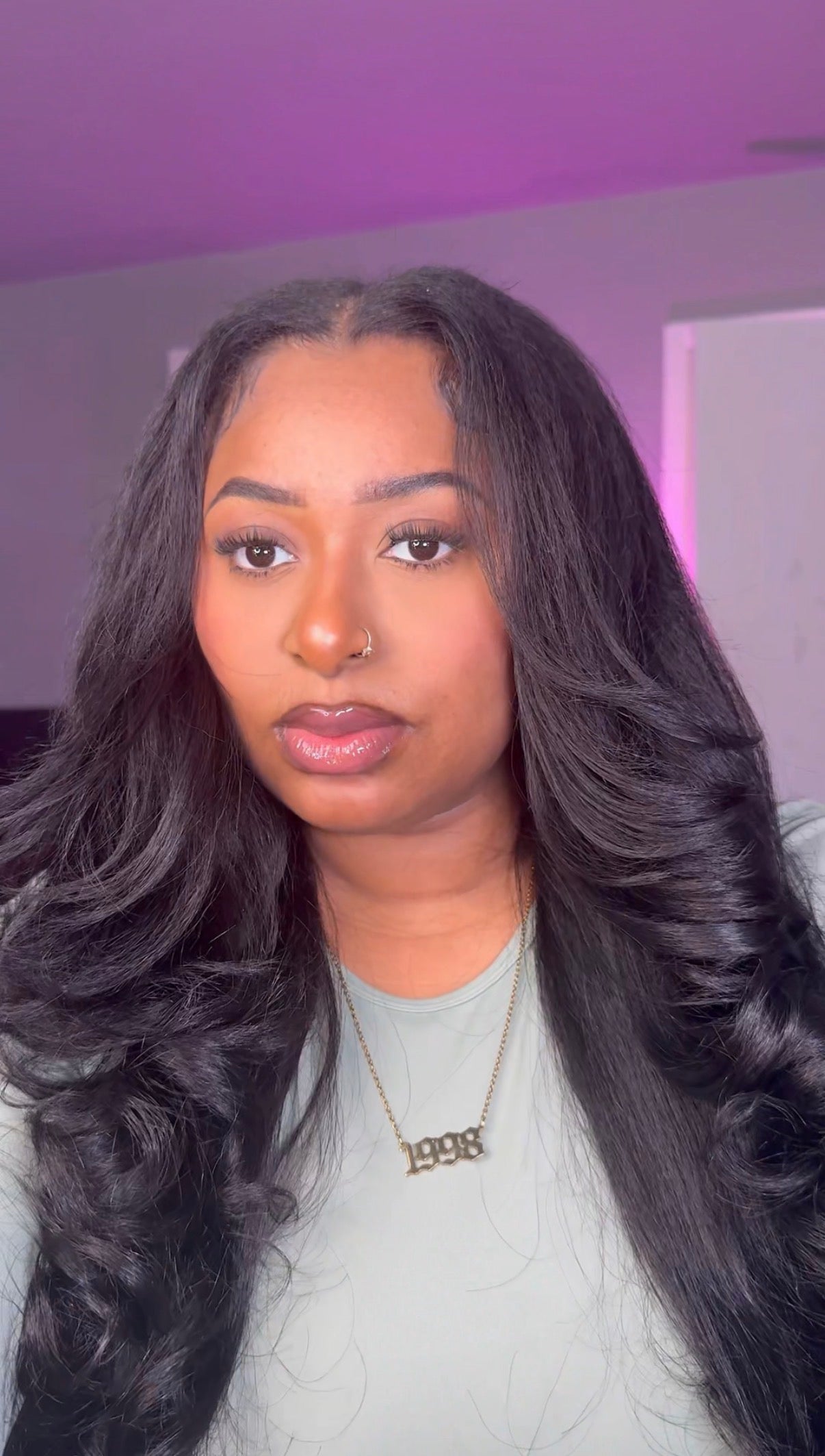 UNice 250% Density Kinky Straight V-Part Wig 24”