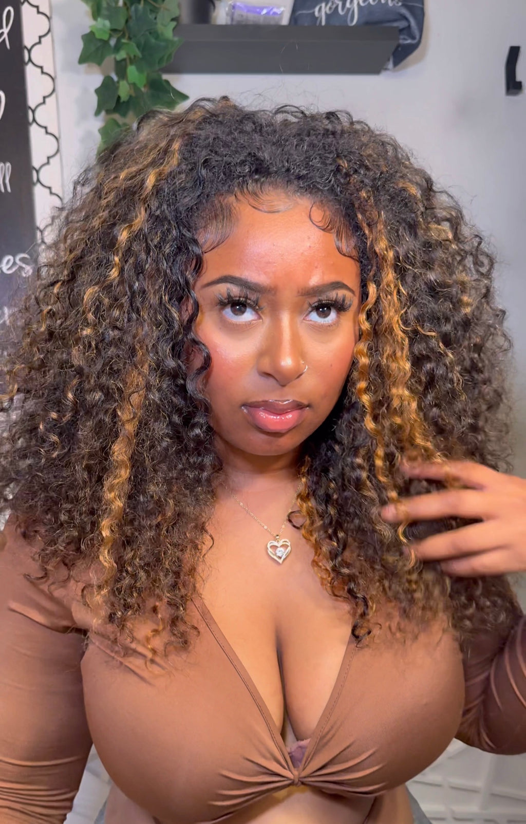 ISEE Hair 18” Water Wave Half Wig | 1B/30 Highlight | 250% Density