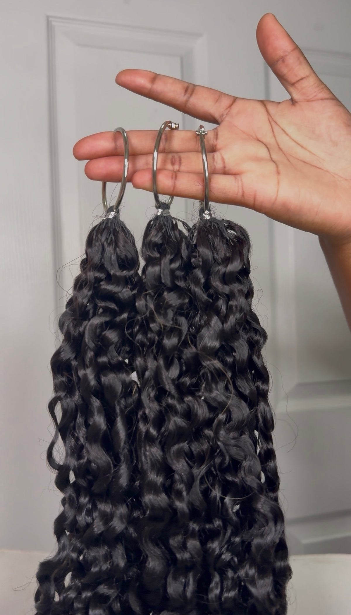 Lashey Hair 22” Burmese Curly Human Hair Feather Crochet | 3- bundle Pack Full Head Set | NEW