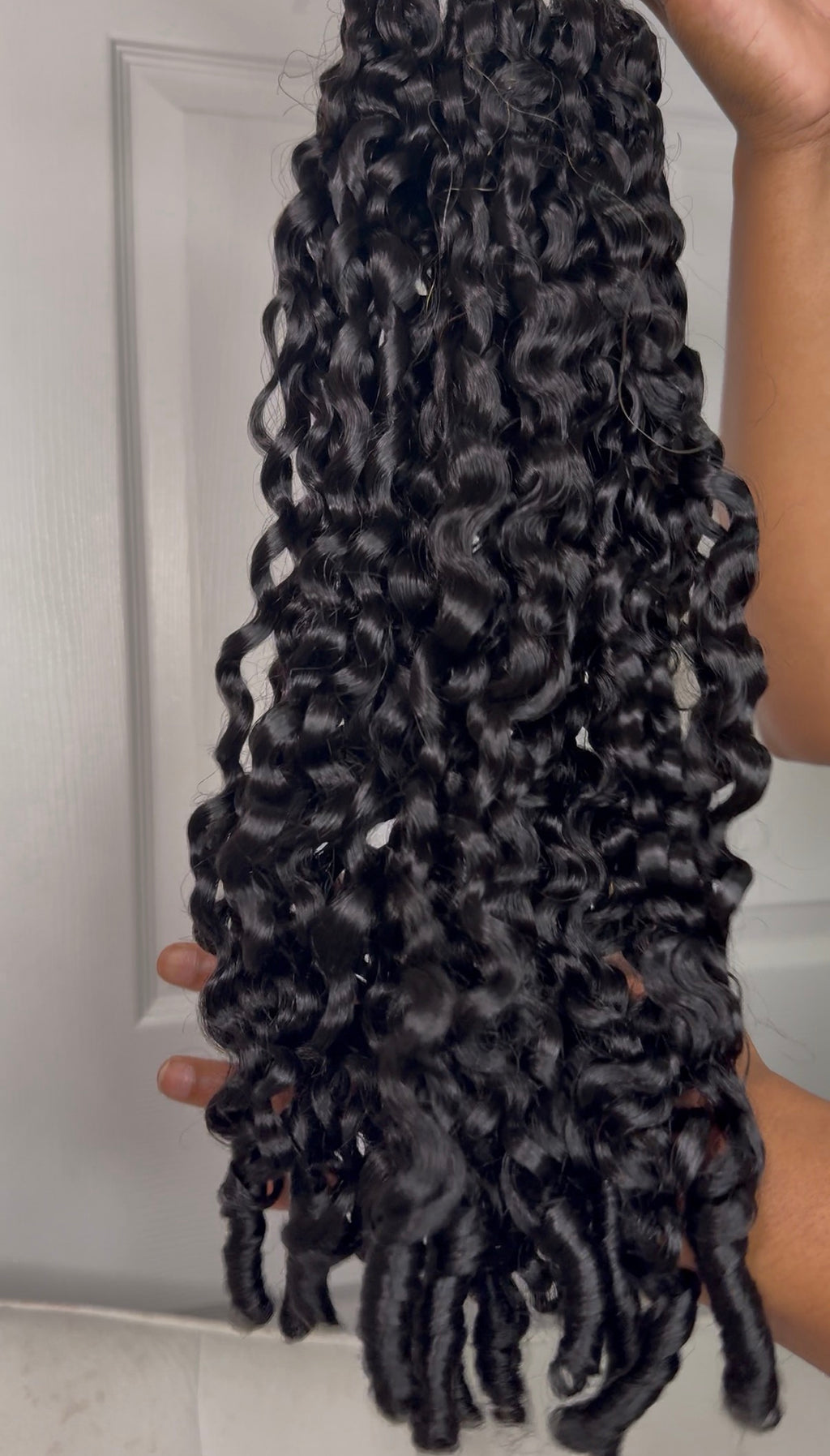 Lashey Hair 22” Burmese Curly Human Hair Feather Crochet | 3- bundle Pack Full Head Set | NEW