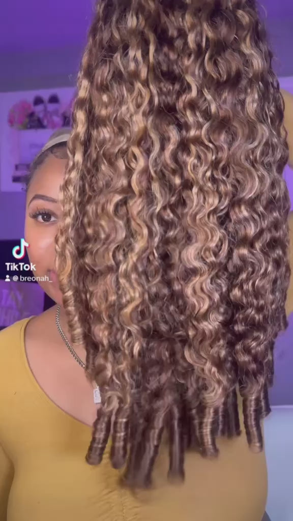 ISEE Hair 4/27 Highlight Burmese Curly Half Wig | 24” | 250% Density