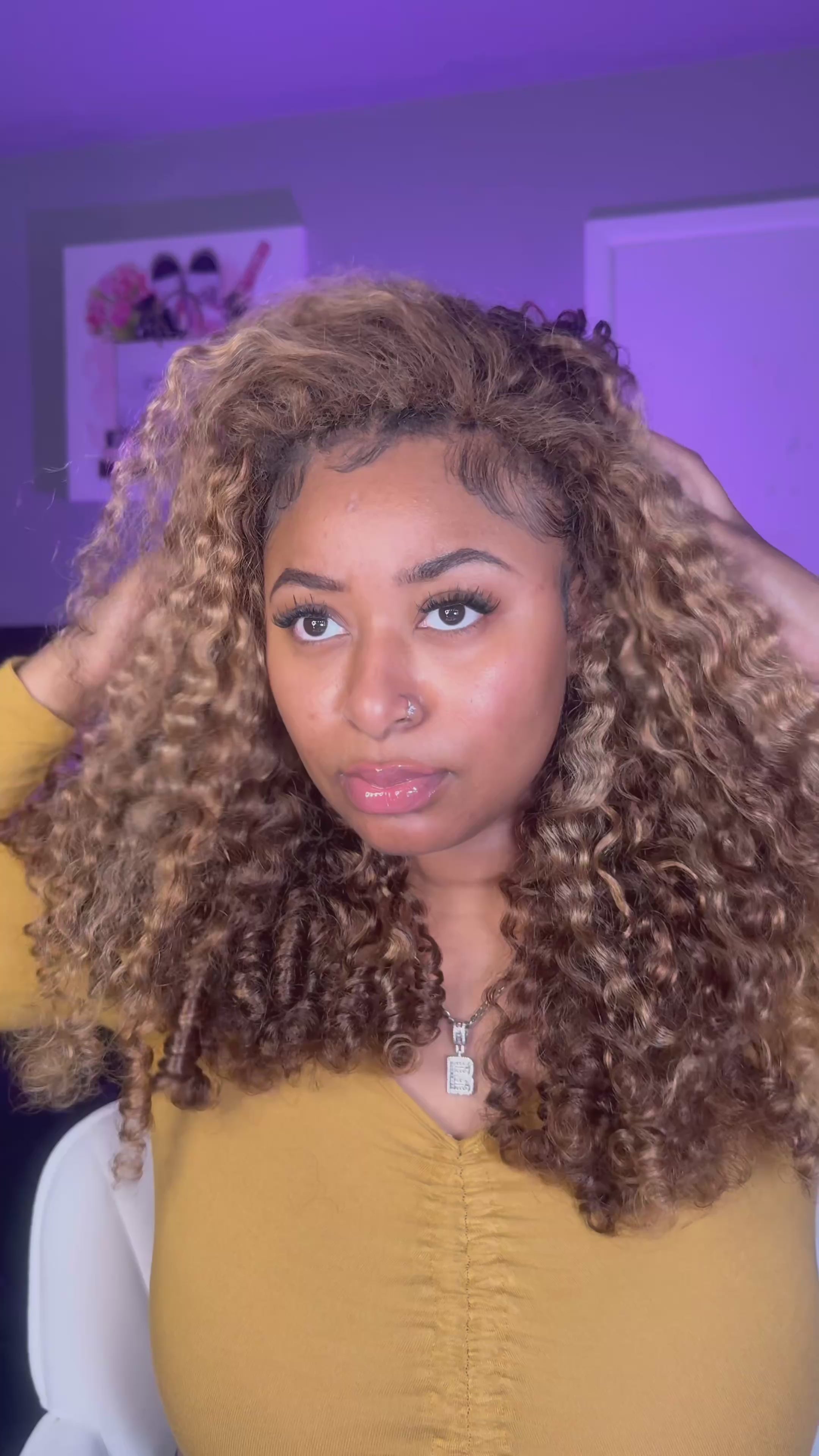 ISEE Hair 4/27 Highlight Burmese Curly Half Wig | 24” | 250% Density
