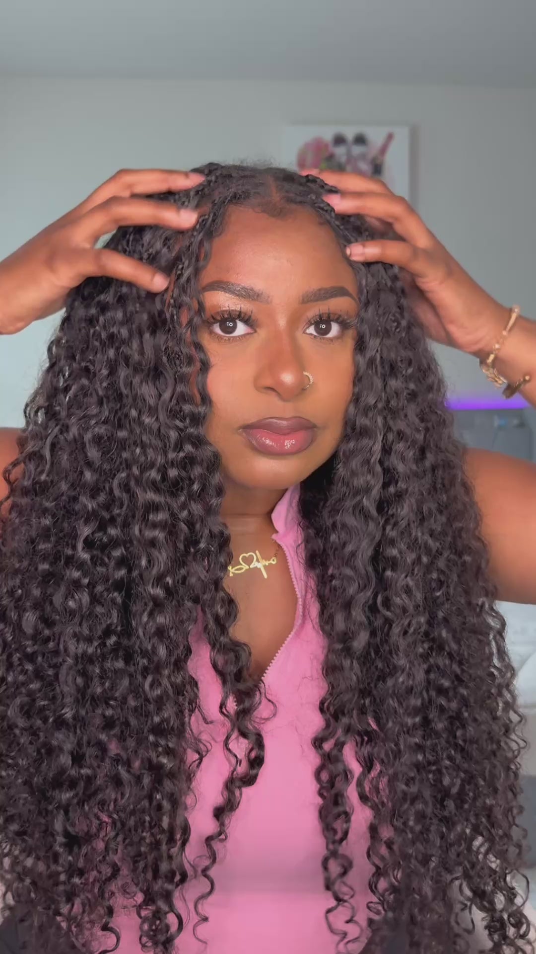 Lashey Hair 22” Burmese Curly Human Hair Feather Crochet | 3- bundle Pack Full Head Set | NEW